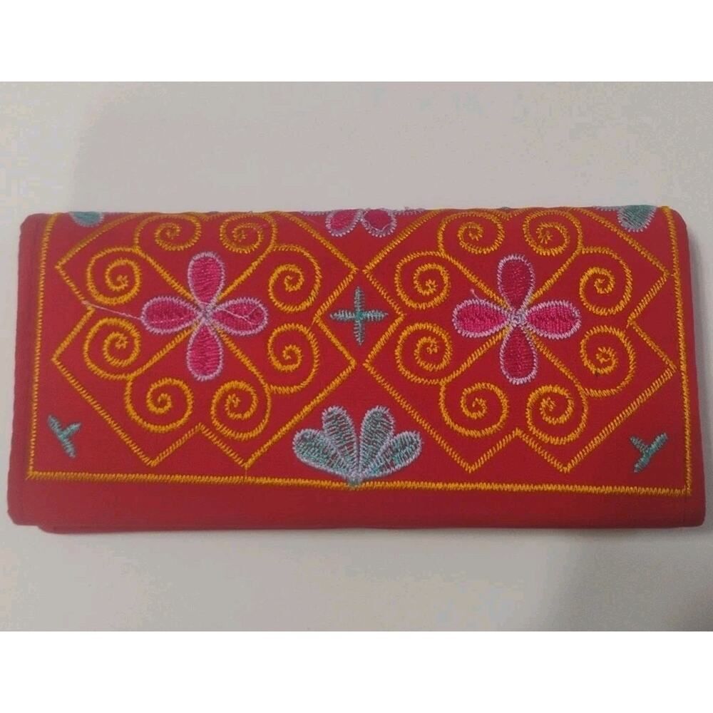 Floral Geometric Clutch Wallet